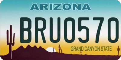 AZ license plate BRU0570