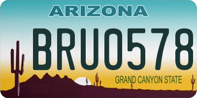 AZ license plate BRU0578