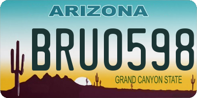 AZ license plate BRU0598