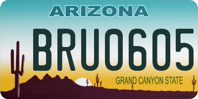 AZ license plate BRU0605