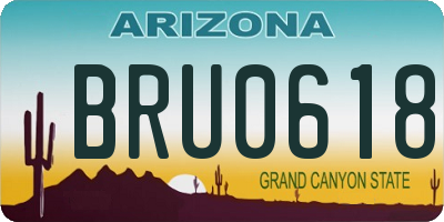 AZ license plate BRU0618