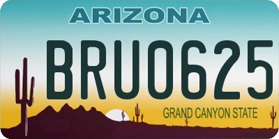 AZ license plate BRU0625