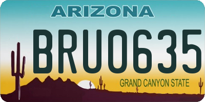 AZ license plate BRU0635