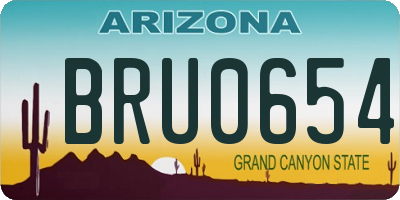 AZ license plate BRU0654