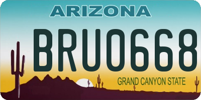 AZ license plate BRU0668