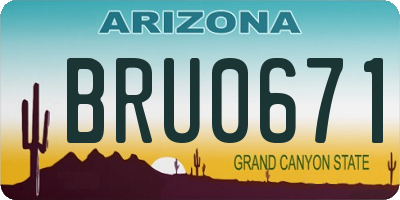 AZ license plate BRU0671