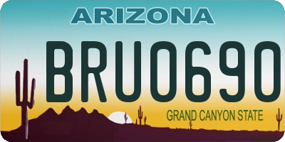 AZ license plate BRU0690