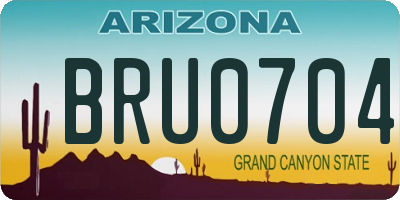 AZ license plate BRU0704