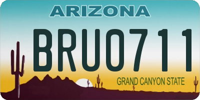 AZ license plate BRU0711