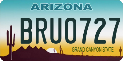 AZ license plate BRU0727
