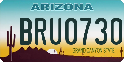 AZ license plate BRU0730