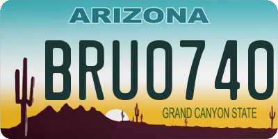 AZ license plate BRU0740
