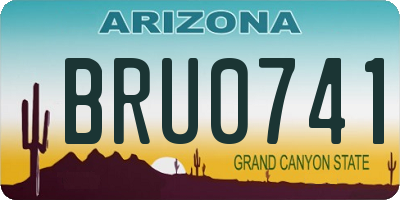AZ license plate BRU0741