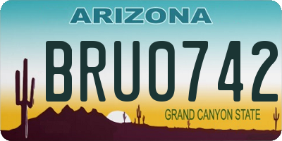 AZ license plate BRU0742