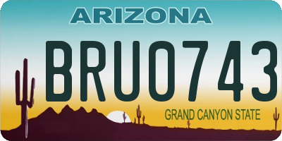 AZ license plate BRU0743
