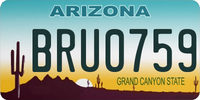 AZ license plate BRU0759