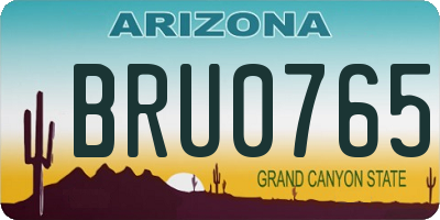 AZ license plate BRU0765