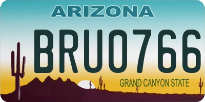 AZ license plate BRU0766