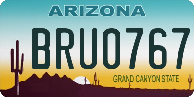 AZ license plate BRU0767