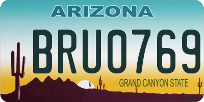 AZ license plate BRU0769