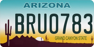 AZ license plate BRU0783