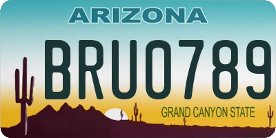 AZ license plate BRU0789