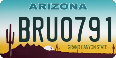 AZ license plate BRU0791