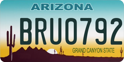 AZ license plate BRU0792