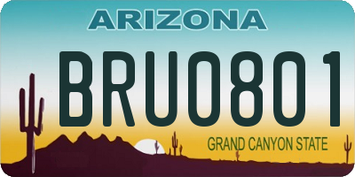 AZ license plate BRU0801