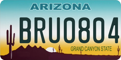 AZ license plate BRU0804