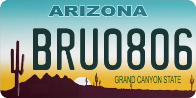 AZ license plate BRU0806