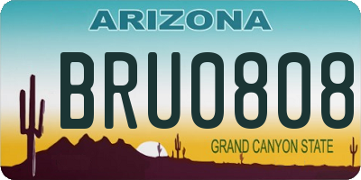 AZ license plate BRU0808