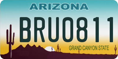 AZ license plate BRU0811