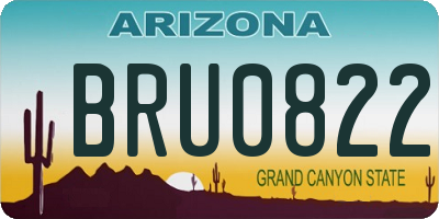 AZ license plate BRU0822