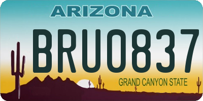 AZ license plate BRU0837