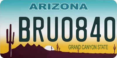 AZ license plate BRU0840
