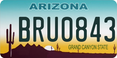 AZ license plate BRU0843