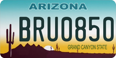 AZ license plate BRU0850