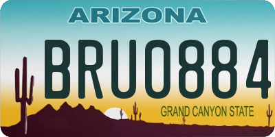 AZ license plate BRU0884