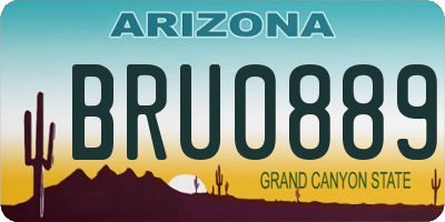 AZ license plate BRU0889