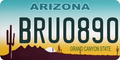 AZ license plate BRU0890
