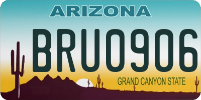 AZ license plate BRU0906