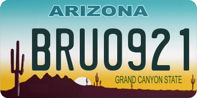 AZ license plate BRU0921