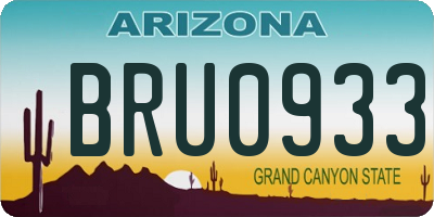 AZ license plate BRU0933