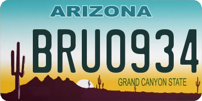 AZ license plate BRU0934