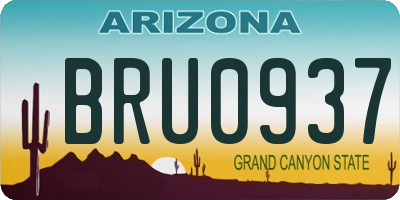 AZ license plate BRU0937