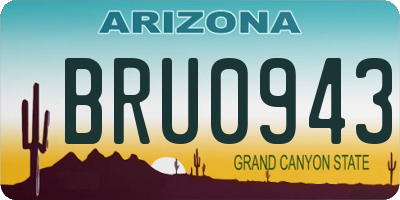 AZ license plate BRU0943