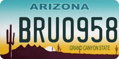 AZ license plate BRU0958
