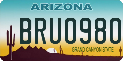 AZ license plate BRU0980