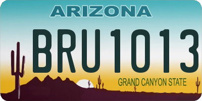 AZ license plate BRU1013
